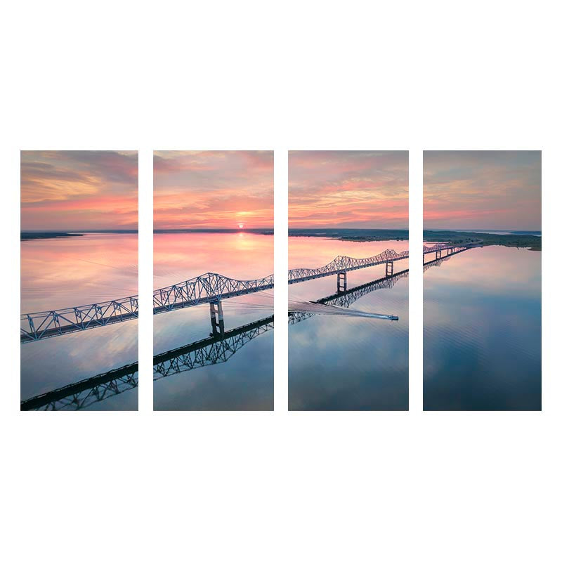 Missouri River Bridge Beautiful Sunset Picture - Franklin Arts