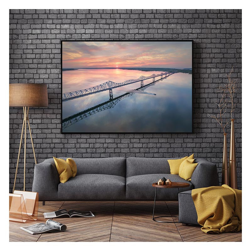 Missouri River Bridge Beautiful Sunset Picture - Franklin Arts