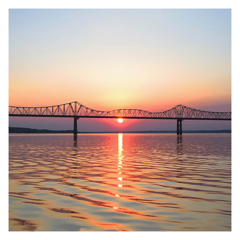 Vibrant Sunset Bridge & Water Artwork - Franklin Arts